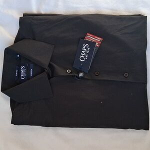 Chaps Black Casual Button Down Shirt Size M